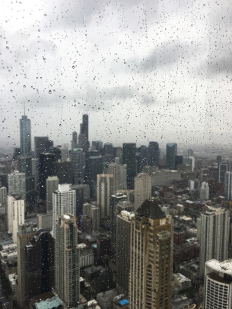 Chicago looking towards Willis Tower from John Hancock building.